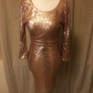Lulu's Dresses - Lulus Rose Gold Sequin Dress Size Small Lulu's Dresses - Lulus Rose Gold Sequin Dress Size Small